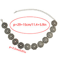 N-6678 Bohemian Vintage Silver Choker Necklace Carved Flower Necklaces Women & Girls Jewelry
