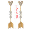 E-3975 Fashion Silver Gold Plated Alloy Charm Pearls   Dangle Earrings For Women Jewelry