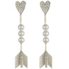E-3975 Fashion Silver Gold Plated Alloy Charm Pearls   Dangle Earrings For Women Jewelry