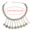 N-6676 Bohemian  Vintage Chain Choker Silver Plated Coin Pendant Necklace for Women Jewerly