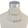 N-6676 Bohemian  Vintage Chain Choker Silver Plated Coin Pendant Necklace for Women Jewerly
