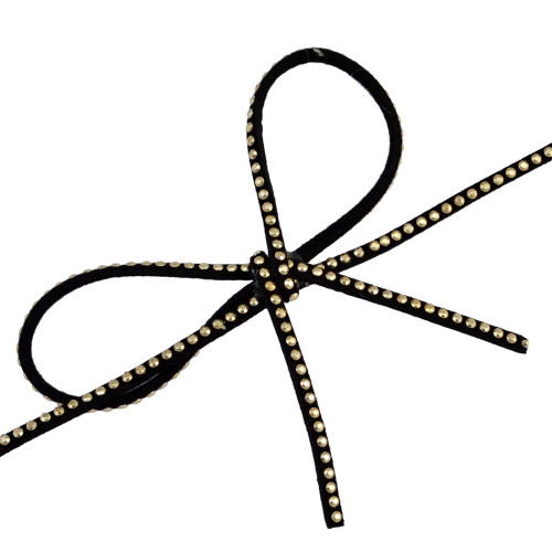 N-6683 Cute Bow-tie Design Rivet Nail Velvet Neck Strap Choker Necklace Collar Clavicle Chain