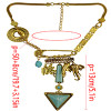 N-6682 Bohemian Tibetan Alloy Geometric Shape Elephant Multiple Elements Tassel Pendant Long Necklaces Women Jewelry