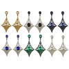 E-3973 Generous Big Long Drop Earrings Crystal Diamond Design Dangle Zircon Stud Earring 5 Colors