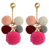 E-3979 Korea Fashion Gold Plated Plush Balls Tassel Dangle Earrings for Women & Girl 's Jewelry