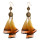 E-3978 Fashion Bohemian Vintage Brown Orange Long Feather Tassel Drop Stud Earring for Women