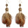 E-3978 Fashion Bohemian Vintage Brown Orange Long Feather Tassel Drop Stud Earring for Women