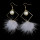 E-3982 Fashion Gold Plated Drop Earring Boho Faux Fur Ball Pearl Pendant Dangle Hook Earring for Women