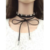 N-6684 Bohemian Bow-tie Design Neck Strap Pearl Rhinestone Choker Necklace Collar Clavicle Chain