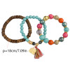 B-0839 3Pcs/set Bohemian Fashion vintage Handmade Strength Beaded Bracelet