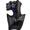 E-3980 5 Colors Popular Plush Ball Gold Plated Alloy Flower Inlay Crystal Dangle Drop Earrings For Women & Girls Jewelry