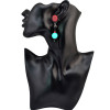 E-3987 Multicolor Acylic Ball Drop Earring New Fashon Long Black Leather Charm Leaf Dangle Earrings for Women