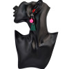 E-3987 Multicolor Acylic Ball Drop Earring New Fashon Long Black Leather Charm Leaf Dangle Earrings for Women