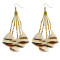 E-3970 Bohemian Antique Bronze Resin Beaded Feather Tassel Dangle Long Earrings For Women Jewelry