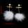 E-3983 Fashion Cute white Plush Ball Gold Plated Alloy Dangle Drop Earrings For Women & Girls Jewelry