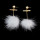 E-3983 Fashion Cute white Plush Ball Gold Plated Alloy Dangle Drop Earrings For Women & Girls Jewelry
