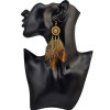 E-3993 2 Design Vintage Bronze tone Feather Dangle Drop Earrings for Women & Girls Jewelry
