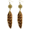 E-3993 2 Design Vintage Bronze tone Feather Dangle Drop Earrings for Women & Girls Jewelry