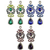 E-3992 3 Colors Luxury Drop Earring Inlay Crystal Rhinestone Waterdrop Shape Dangle Long Earrings For Women Jewelry