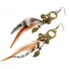 E-3990 Bohemian Feather Earrings Exaggerated Long Skull Pendant Drop Earring Punk Style