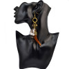 E-3990 Bohemian Feather Earrings Exaggerated Long Skull Pendant Drop Earring Punk Style