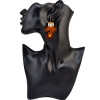 E-3991 4 Colors Bohemian Feather Owl Pendant Drop Earring Punk Style