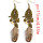 E-3995 Bohemian Vintage Bronze Feather Earrings Exaggerated Turquoise Dangle Drop Earring for Women Jeweley