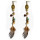 E-3995 Bohemian Vintage Bronze Feather Earrings Exaggerated Turquoise Dangle Drop Earring for Women Jeweley