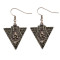 E-4004 Vintage Gold Silver Plated Trangle Hook Earrings Ethnic Rhinestone Dangle Drop Earring for Women Jeweley