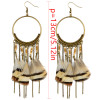 E-3999 Bohemian Fashion Bronze Feather Earrings  Dangle Drop Earring for Women Jeweley