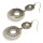E-3997 Retro Silver Texture Exaggeration Imitation Pearl Drop Dangle Earring for Women
