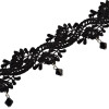N-6693 Popular Gothic Style Black Lace Flower Resin Beads Pendant Choker Collar Bib Clavicle Necklaces Women & Girls Jewelry