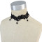 N-6693 Popular Gothic Style Black Lace Flower Resin Beads Pendant Choker Collar Bib Clavicle Necklaces Women & Girls Jewelry