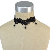N-6693 Popular Gothic Style Black Lace Flower Resin Beads Pendant Choker Collar Bib Clavicle Necklaces Women & Girls Jewelry
