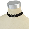 N-6694 Punk Gothic Adjustable Handmade Black Choker Velvet Necklace