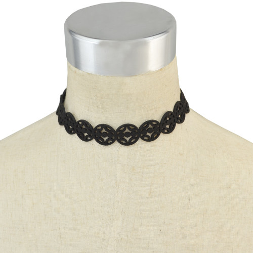 N-6694 Punk Gothic Adjustable Handmade Black Choker Velvet Necklace