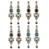 E-3421 New Luxury Purple Black Crystal Silver Plated Bridal Earrings Imitation Gemstone Jewelry Long Earrings for Women