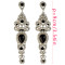 E-3421 New Luxury Purple Black Crystal Silver Plated Bridal Earrings Imitation Gemstone Jewelry Long Earrings for Women