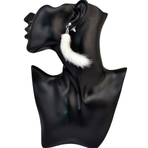 E-4008 Fashion Bohemian Vintage Bronze White Black Plush Tassel Drop  Stud Earring for Women