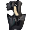 E-4008 Fashion Bohemian Vintage Bronze White Black Plush Tassel Drop  Stud Earring for Women