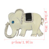 P-0353 Vintage Elephant Brooch Pins Crystal Rhinestone Silver Alloy Brooches Unisex Jewelry Suit Accessories