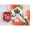 P-0354 Korean Fashion Gold Plated Plant Flower Shape Rhinestone Pearl Collar Pin Brooch