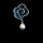 P-0354 Korean Fashion Gold Plated Plant Flower Shape Rhinestone Pearl Collar Pin Brooch