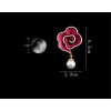 P-0354 Korean Fashion Gold Plated Plant Flower Shape Rhinestone Pearl Collar Pin Brooch