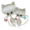 P-0356 Fashion Cute Pin Brooch Cat's Eye Stone Crystal Rhinestone Fox Design