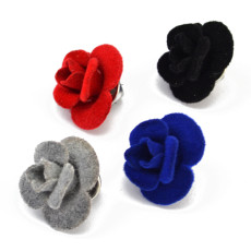 P-0364 New Fashion Black Red Blue Grey Flower Shape Brooch Pins For Women Elegant Accessory
