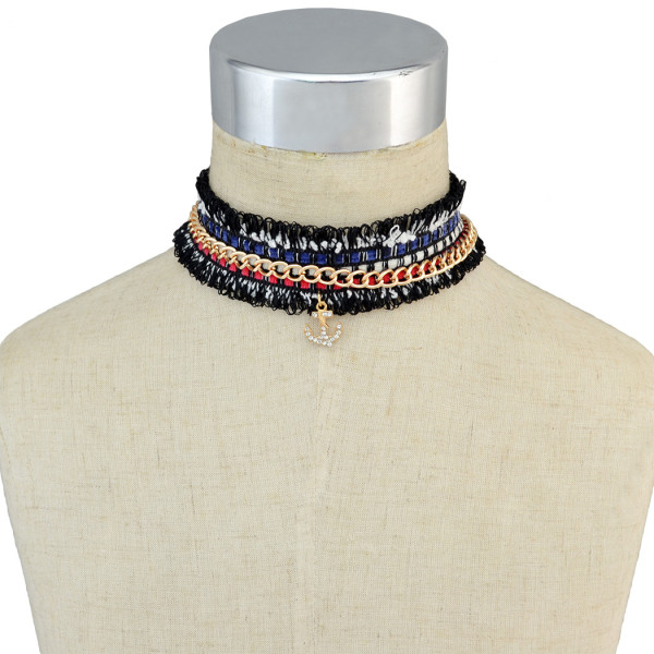 N-6699 2Pcs/Set Vintage Black Punk Style Gothic Sexy Choker Velvet Necklace Women Jewelry