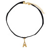 N-6700 3Pcs/Set Punk Gold Plated Chain Gothic Sexy Choker Eiffel Tower Charm Fabric Collar Necklace Women Jewelry