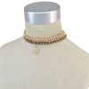 N-6702 Punk Gothic Sexy Choker Necklace Collar Velvet Necklace Gold Chain Set of 4