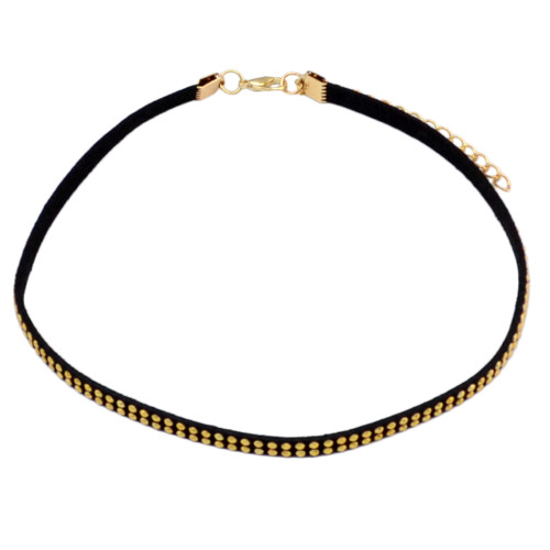N-6702 Punk Gothic Sexy Choker Necklace Collar Velvet Necklace Gold Chain Set of 4